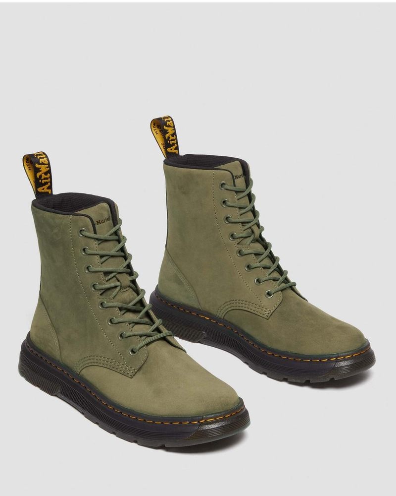 Dr Doc Martens Crewson Nubuck Cuero Everyday Boots (Buffbuck) Verde Oliva | ZK41-E2UC