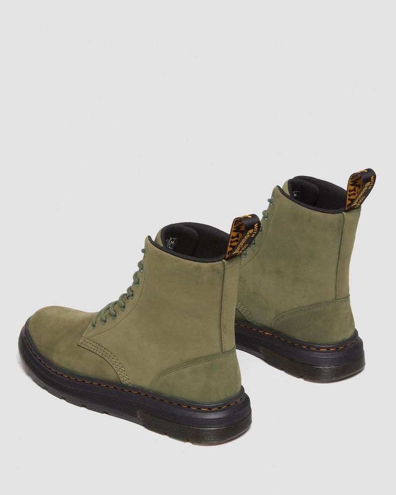 Dr Doc Martens Crewson Nubuck Cuero Everyday Boots (Buffbuck) Verde Oliva | ZK41-E2UC