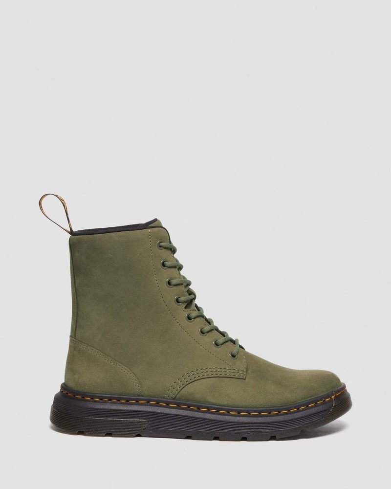 Dr Doc Martens Crewson Nubuck Cuero Everyday Boots (Buffbuck) Verde Oliva | ZK41-E2UC