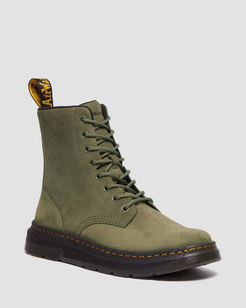 Dr Doc Martens Crewson Nubuck Cuero Everyday Boots (Buffbuck) Verde Oliva | ZK41-E2UC