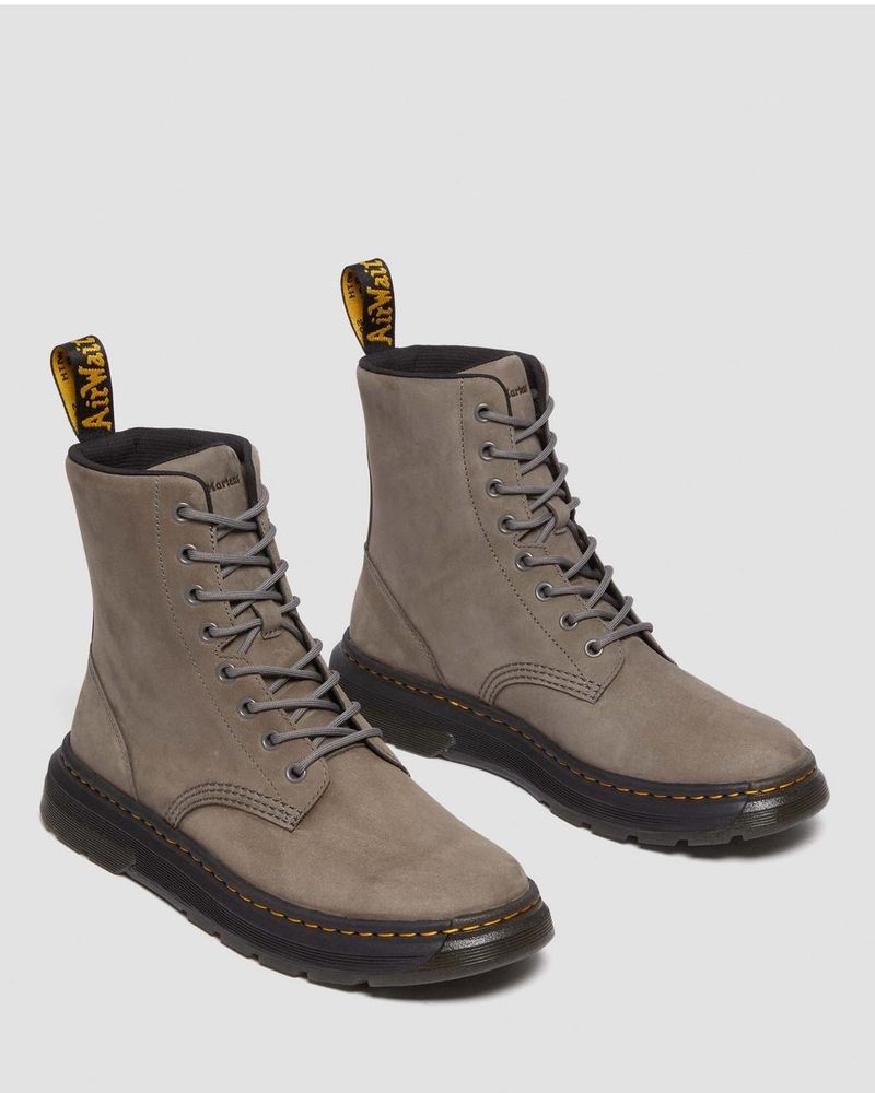 Dr Doc Martens Crewson Nubuck Cuero Everyday Boots (Buffbuck) Gunmetal | PD75-X5HQ