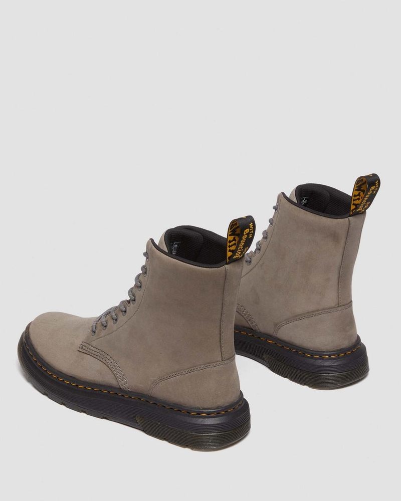 Dr Doc Martens Crewson Nubuck Cuero Everyday Boots (Buffbuck) Gunmetal | PD75-X5HQ