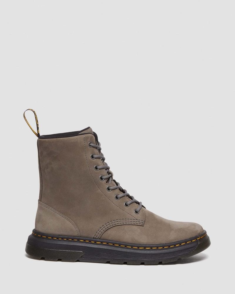 Dr Doc Martens Crewson Nubuck Cuero Everyday Boots (Buffbuck) Gunmetal | PD75-X5HQ