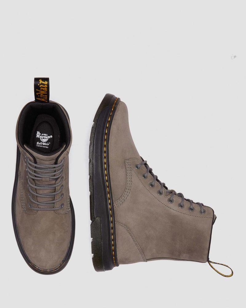 Dr Doc Martens Crewson Nubuck Cuero Everyday Boots (Buffbuck) Gunmetal | PD75-X5HQ