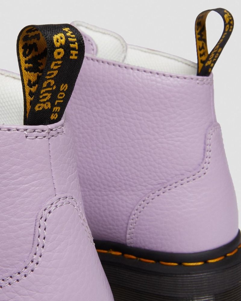 Dr Doc Martens Devon Flower Hebilla Cuero Plataforma Boots (Milled Nappa) Lilac | FL92-R1GJ