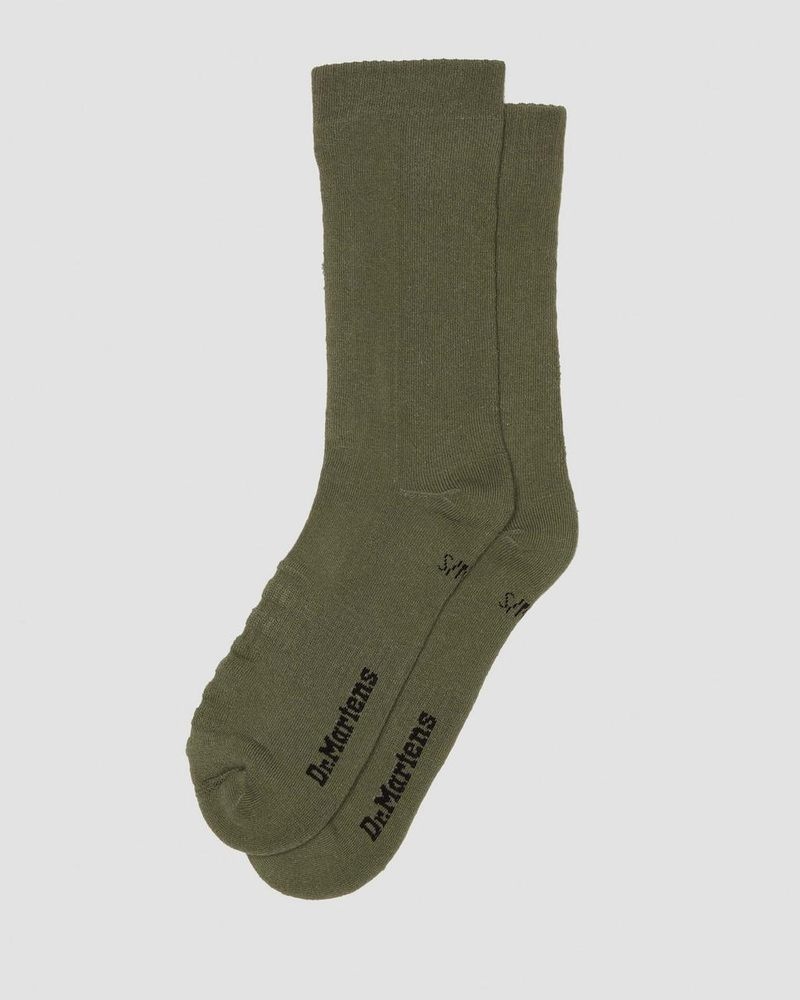 Dr Doc Martens Double Doc Algodon Blend Socks (Algodon Blend) Verde Oliva | XV72-W0SW