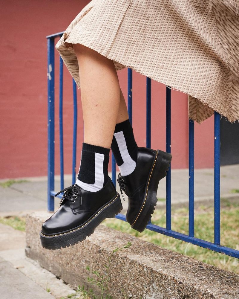 Dr Doc Martens Double Doc Algodon Blend Socks (Algodon Blend) Black+White | JW93-H2CN