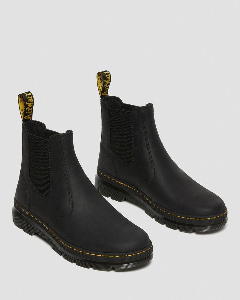 Dr Doc Martens Embury Cuero Casuales Chelsea Boots (Wyoming) Negros | GE52-G4YT