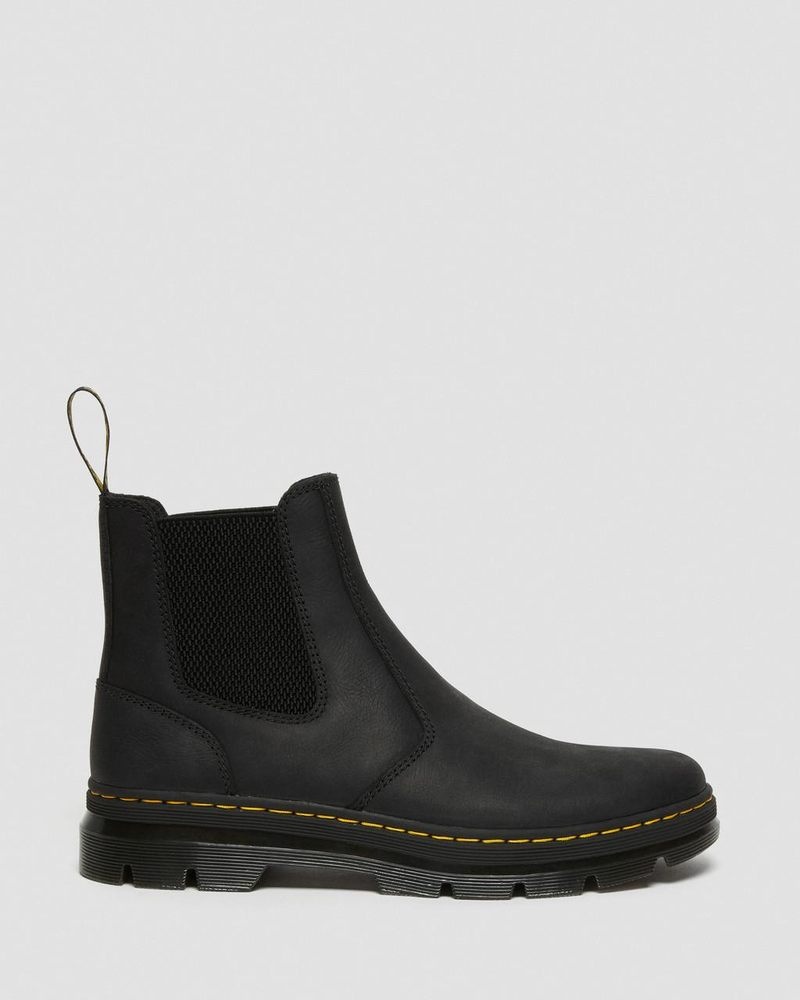 Dr Doc Martens Embury Cuero Casuales Chelsea Boots (Wyoming) Negros | GE52-G4YT