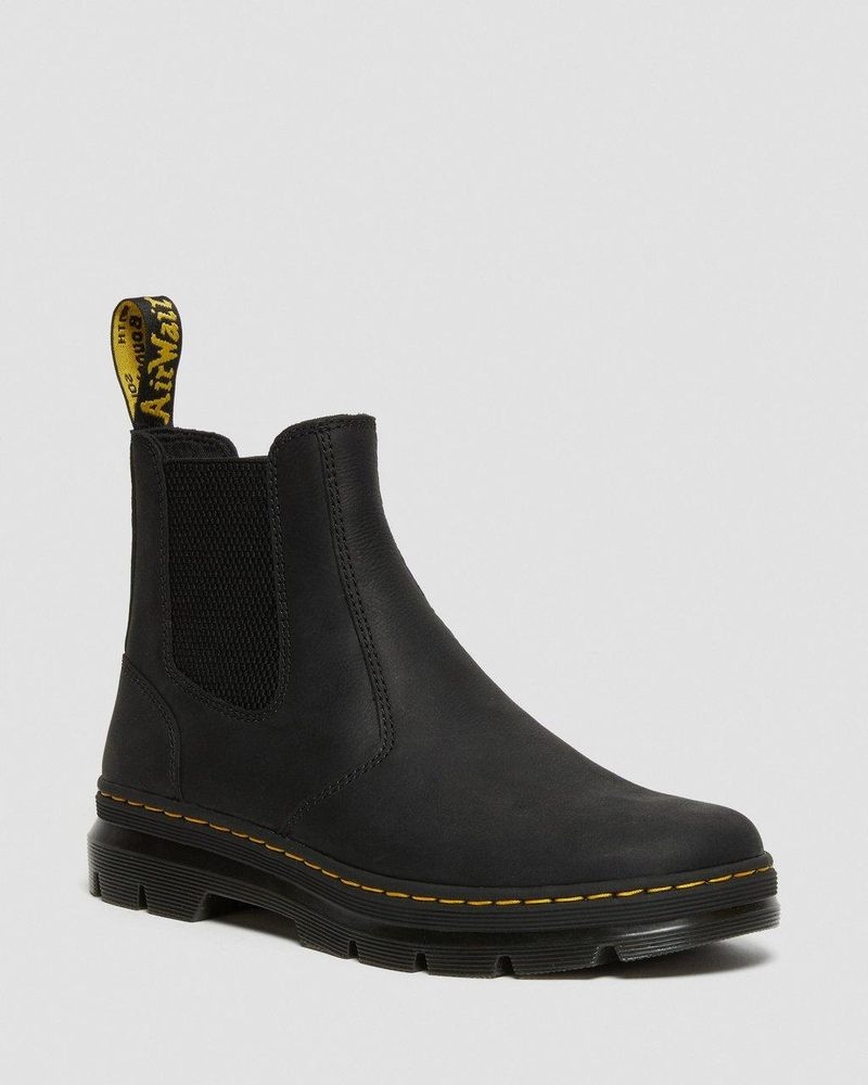 Dr Doc Martens Embury Cuero Casuales Chelsea Boots (Wyoming) Negros | GE52-G4YT