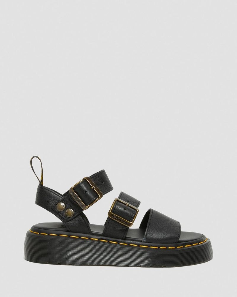 Dr Doc Martens Gryphon Pisa Cuero Plataforma Sandals (Pisa) Negros | AU90-I6TM