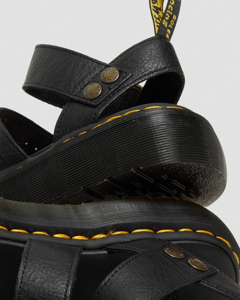 Dr Doc Martens Gryphon Pisa Cuero Plataforma Sandals (Pisa) Negros | AU90-I6TM