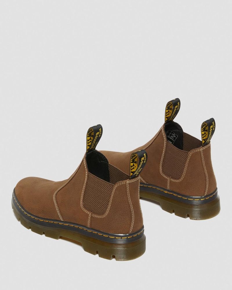 Dr Doc Martens Hardie II Cuero Chelsea Trabajo Boots (Pit Quarter) Creme | IK89-K9QY