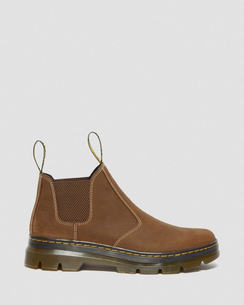 Dr Doc Martens Hardie II Cuero Chelsea Trabajo Boots (Pit Quarter) Creme | IK89-K9QY