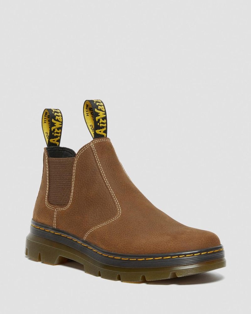 Dr Doc Martens Hardie II Cuero Chelsea Trabajo Boots (Pit Quarter) Creme | IK89-K9QY