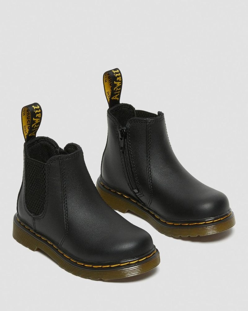 Dr Doc Martens Infant/Toddler 2976 Softy T Cuero Chelsea Boots (Softy T) Negros | FQ43-O6QR