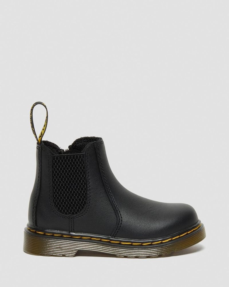 Dr Doc Martens Infant/Toddler 2976 Softy T Cuero Chelsea Boots (Softy T) Negros | FQ43-O6QR