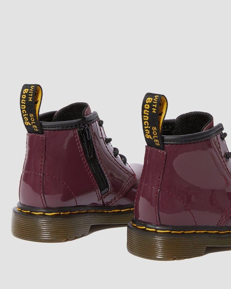 Dr Doc Martens Infant 1460 Charol Cuero Encaje Up Boots (Charol Cuero) Plum | TL86-T2WD