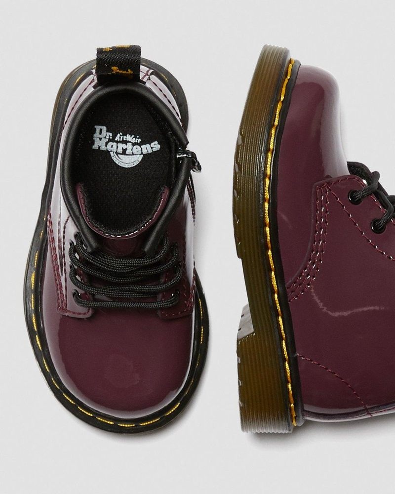 Dr Doc Martens Infant 1460 Charol Cuero Encaje Up Boots (Charol Cuero) Plum | TL86-T2WD