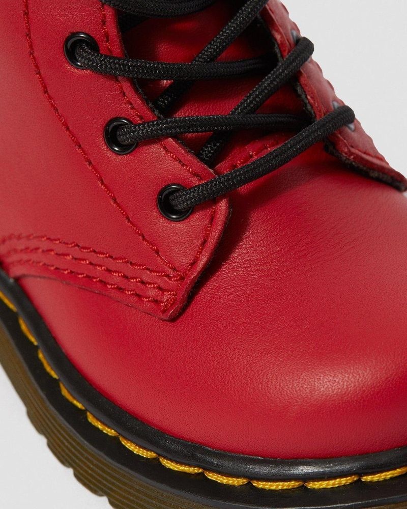 Dr Doc Martens Infant 1460 Cuero Encaje Up Boots (Romario) Rojos | GD37-A8KI