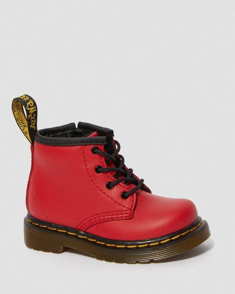 Dr Doc Martens Infant 1460 Cuero Encaje Up Boots (Romario) Rojos | GD37-A8KI