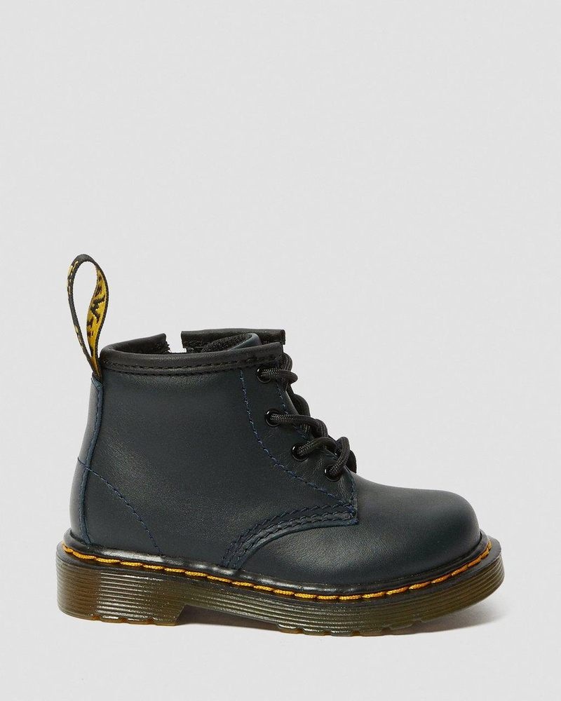 Dr Doc Martens Infant 1460 Cuero Encaje Up Boots (Romario) Azul Marino | CL70-T4SD