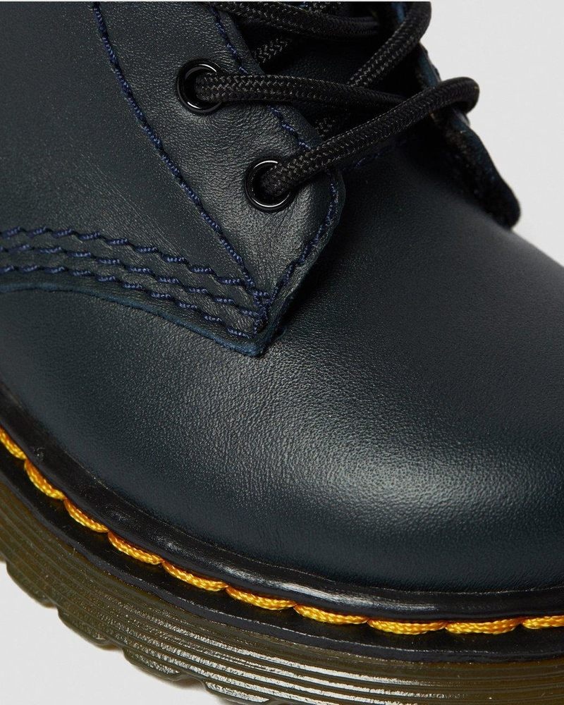 Dr Doc Martens Infant 1460 Cuero Encaje Up Boots (Romario) Azul Marino | CL70-T4SD