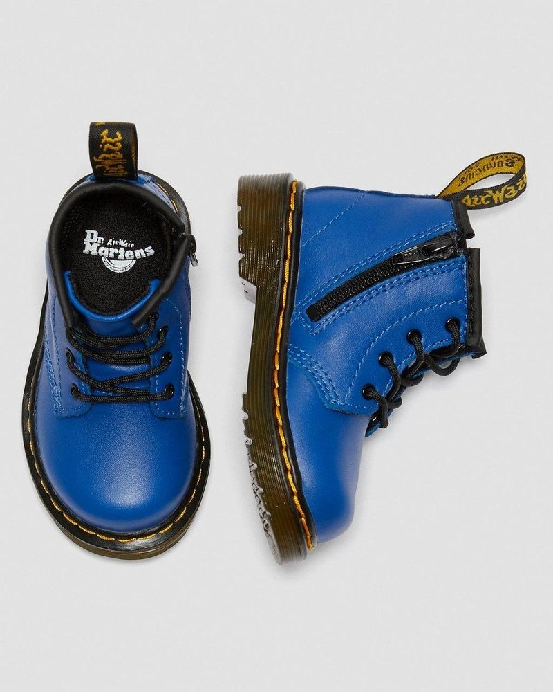 Dr Doc Martens Infant 1460 Cuero Encaje Up Boots (Romario) Azules | GO84-Z6KC