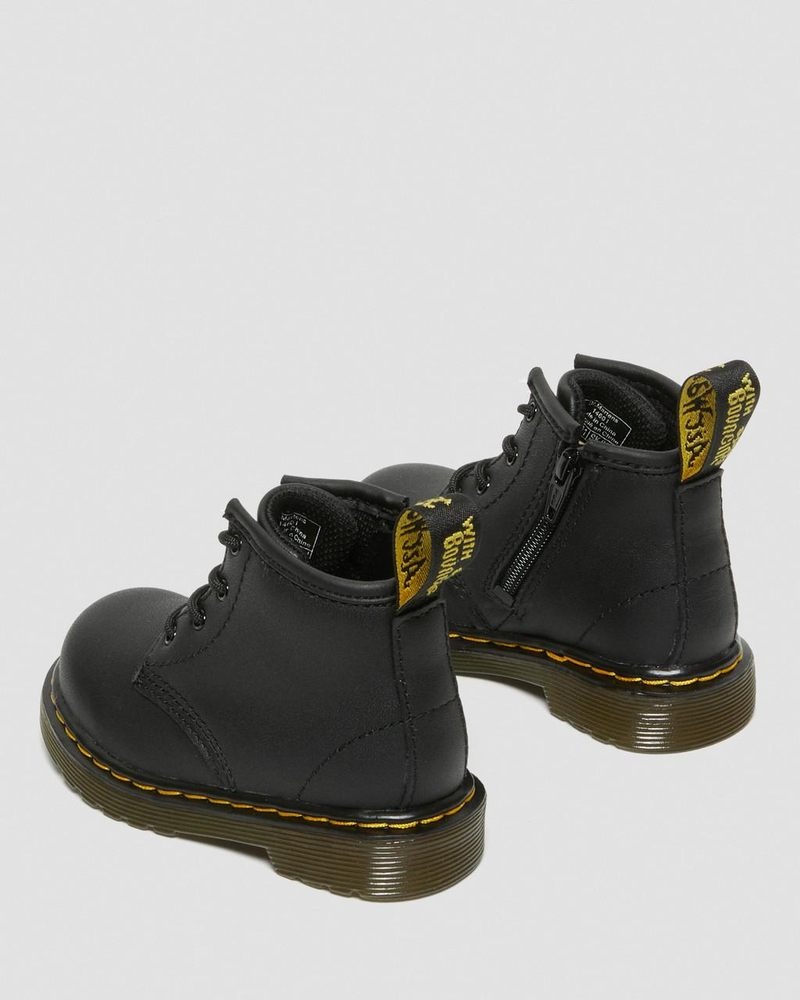 Dr Doc Martens Infant 1460 Softy T Cuero Encaje Up Boots (Softy T) Negros | XO21-B4RP