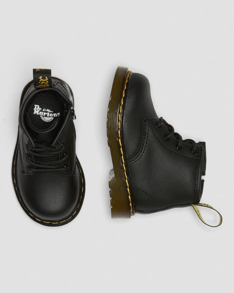 Dr Doc Martens Infant 1460 Softy T Cuero Encaje Up Boots (Softy T) Negros | XO21-B4RP