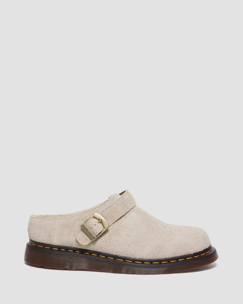 Dr Doc Martens Isham Faux Shearling Forro Gamuza Destalonadas Mules (Long Napped Gamuza) Vintage Taupe | EF24-E3VK