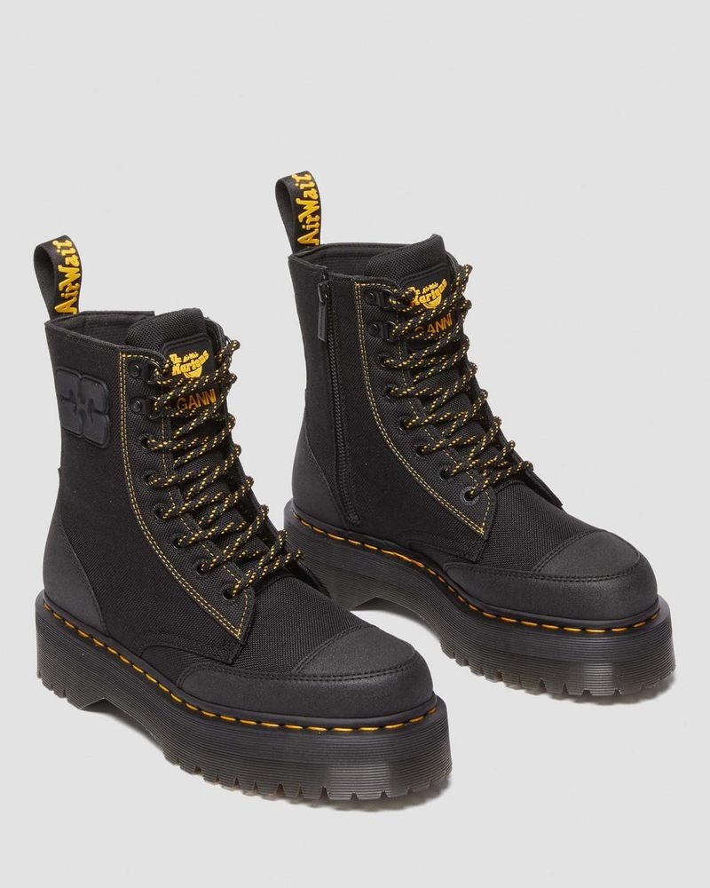 Dr Doc Martens Jadon Boot Ganni Extra Tough Platforms Negros | KP59-Y0NU