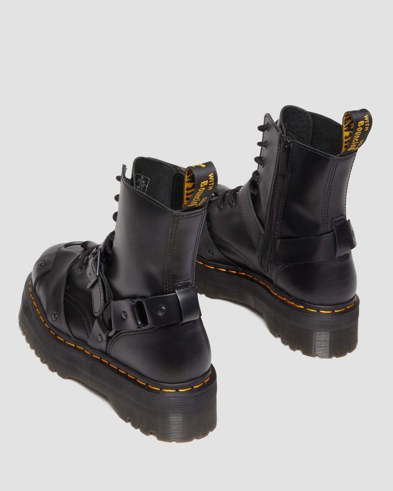 Dr Doc Martens Jadon Boot Harness Cuero Platforms (Paris) Negros | ZL42-Z3KW