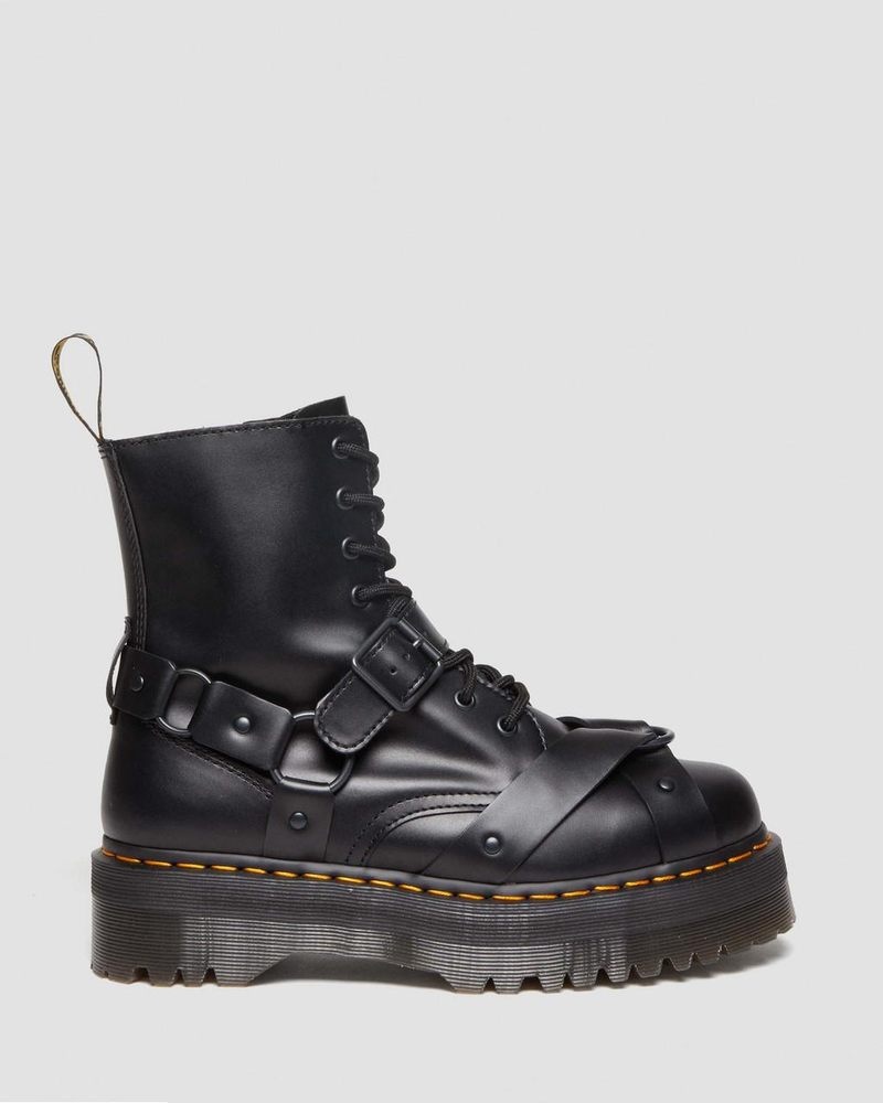 Dr Doc Martens Jadon Boot Harness Cuero Platforms (Paris) Negros | ZL42-Z3KW