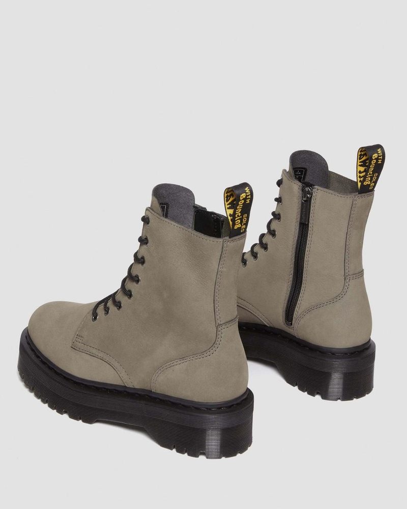 Dr Doc Martens Jadon Boot Milled Nubuck Platforms (Milled Nubuck Wp) Grises | AM33-N7NB