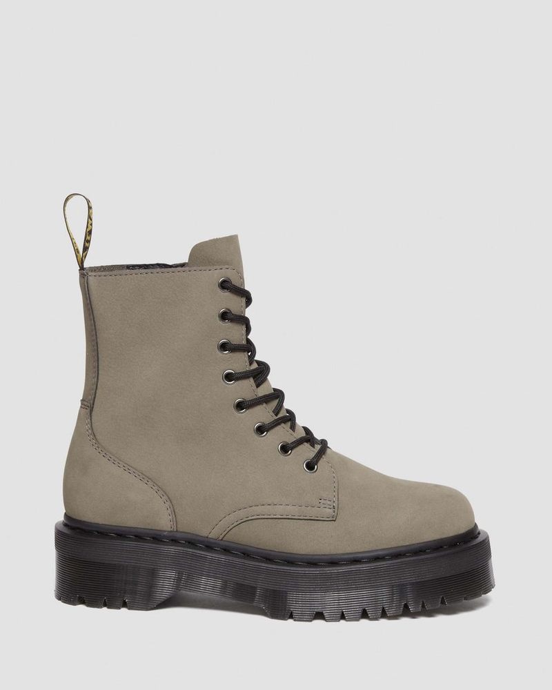 Dr Doc Martens Jadon Boot Milled Nubuck Platforms (Milled Nubuck Wp) Grises | AM33-N7NB