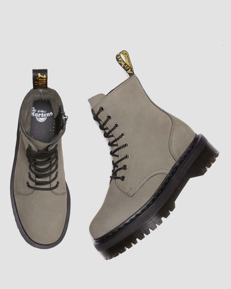 Dr Doc Martens Jadon Boot Milled Nubuck Platforms (Milled Nubuck Wp) Grises | AM33-N7NB