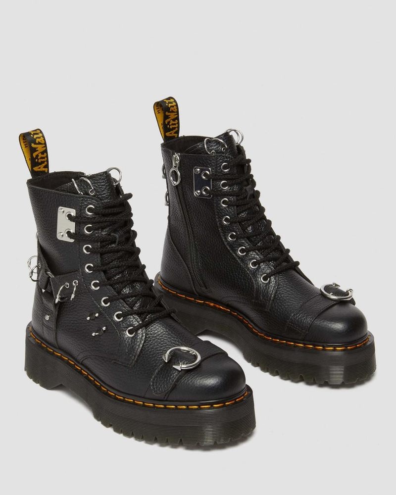 Dr Doc Martens Jadon Boot Piercing Milled Nappa Cuero Platforms (Milled Nappa) Negros | JO55-O8GG