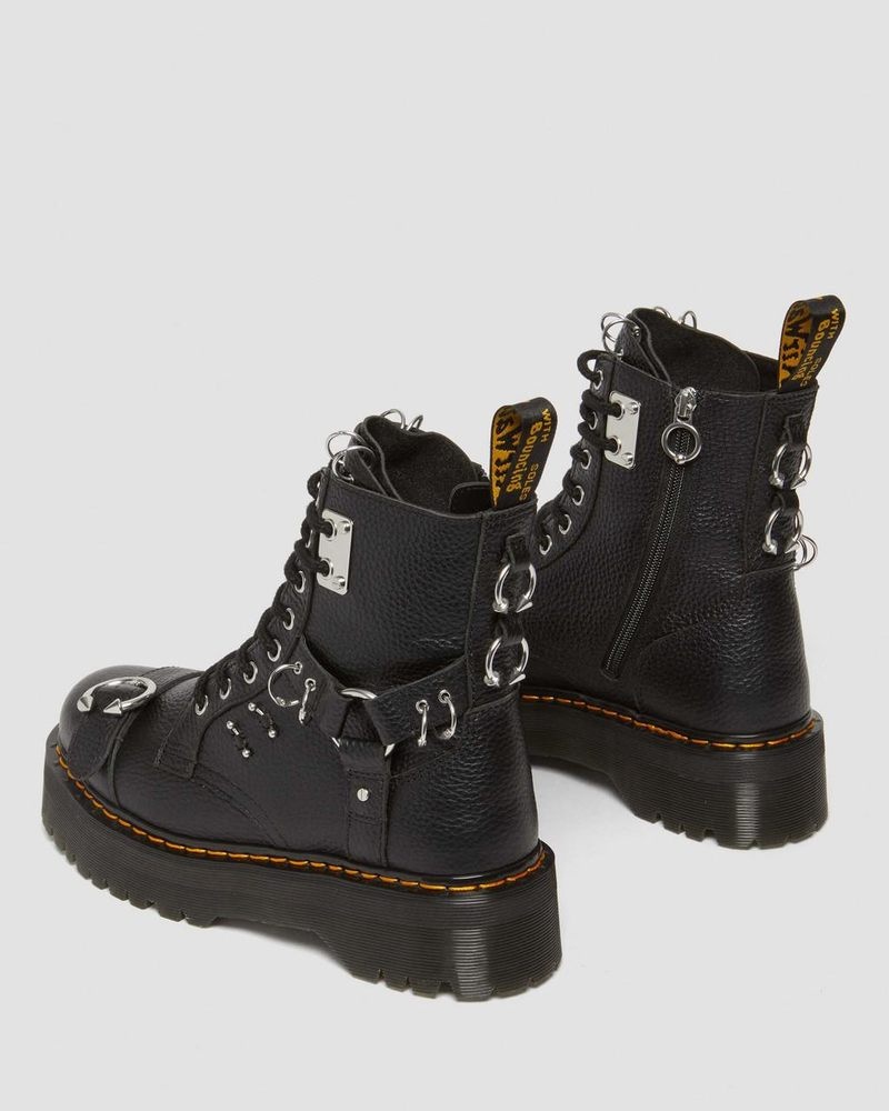 Dr Doc Martens Jadon Boot Piercing Milled Nappa Cuero Platforms (Milled Nappa) Negros | JO55-O8GG