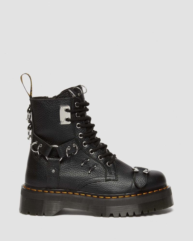 Dr Doc Martens Jadon Boot Piercing Milled Nappa Cuero Platforms (Milled Nappa) Negros | JO55-O8GG