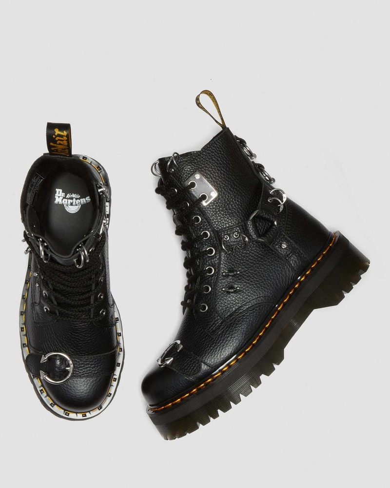 Dr Doc Martens Jadon Boot Piercing Milled Nappa Cuero Platforms (Milled Nappa) Negros | JO55-O8GG