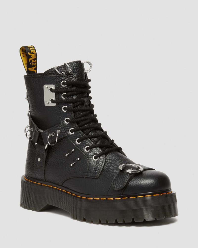 Dr Doc Martens Jadon Boot Piercing Milled Nappa Cuero Platforms (Milled Nappa) Negros | JO55-O8GG