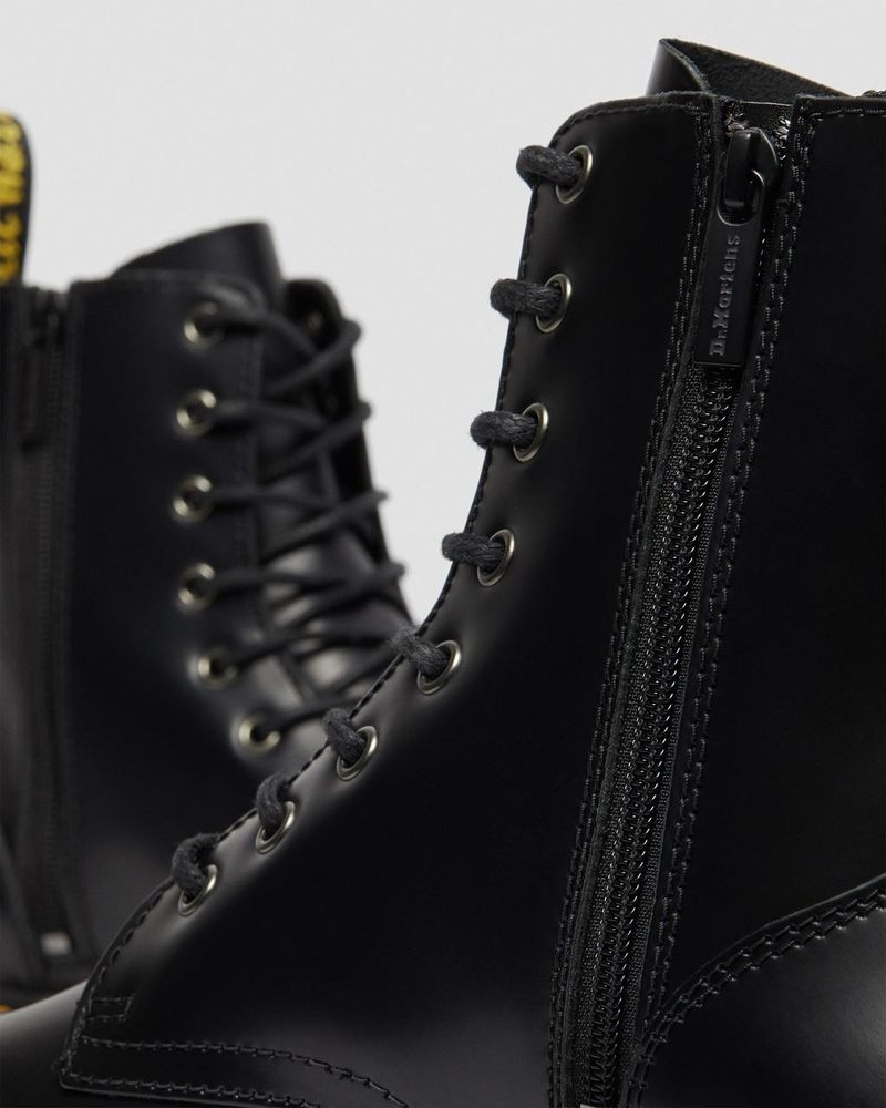 Dr Doc Martens Jadon Boot Smooth Cuero Platforms (Polished Smooth) Negros | GY73-J6CS