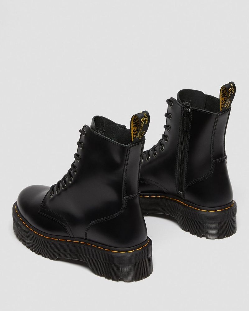 Dr Doc Martens Jadon Boot Smooth Cuero Platforms (Polished Smooth) Negros | GY73-J6CS