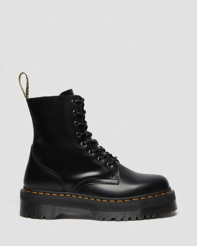 Dr Doc Martens Jadon Boot Smooth Cuero Platforms (Polished Smooth) Negros | GY73-J6CS