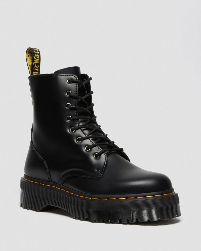 Dr Doc Martens Jadon Boot Smooth Cuero Platforms (Polished Smooth) Negros | GY73-J6CS