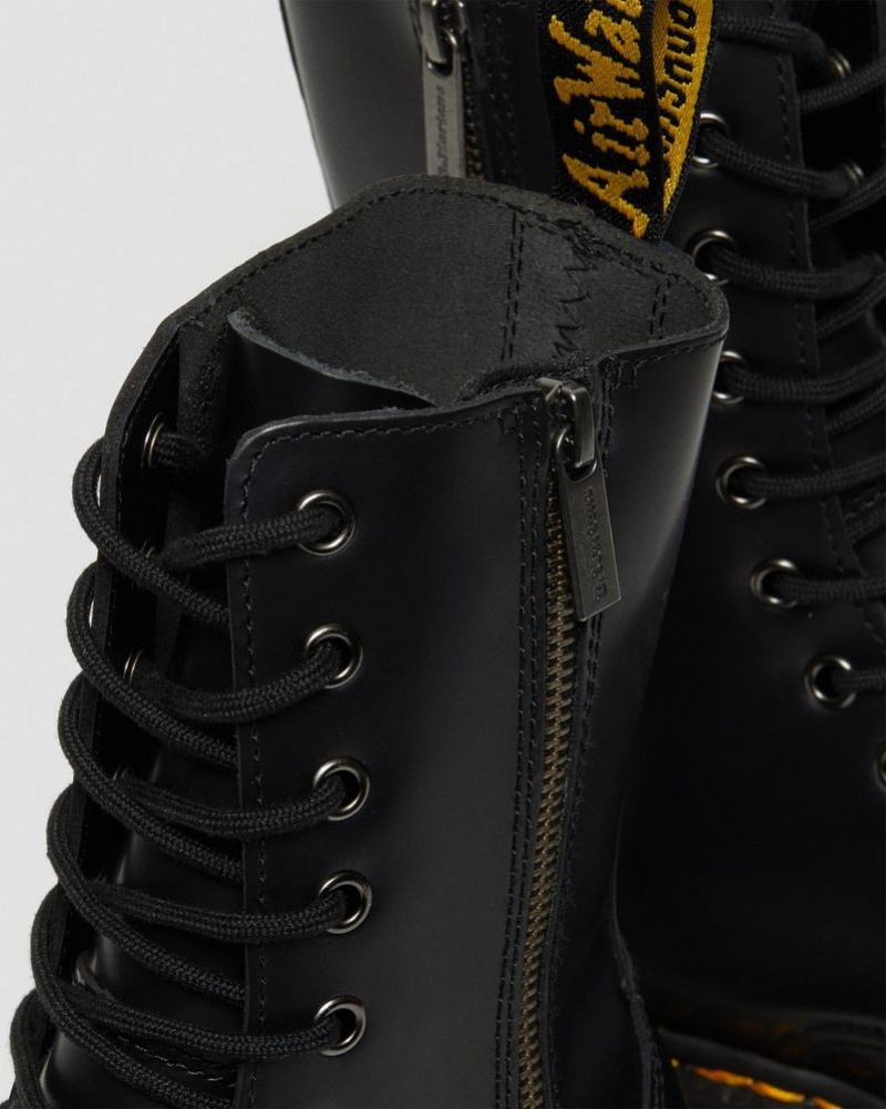 Dr Doc Martens Jadon Hi Boot Smooth Cuero Platforms (Polished Smooth) Negros | DJ55-O5HH