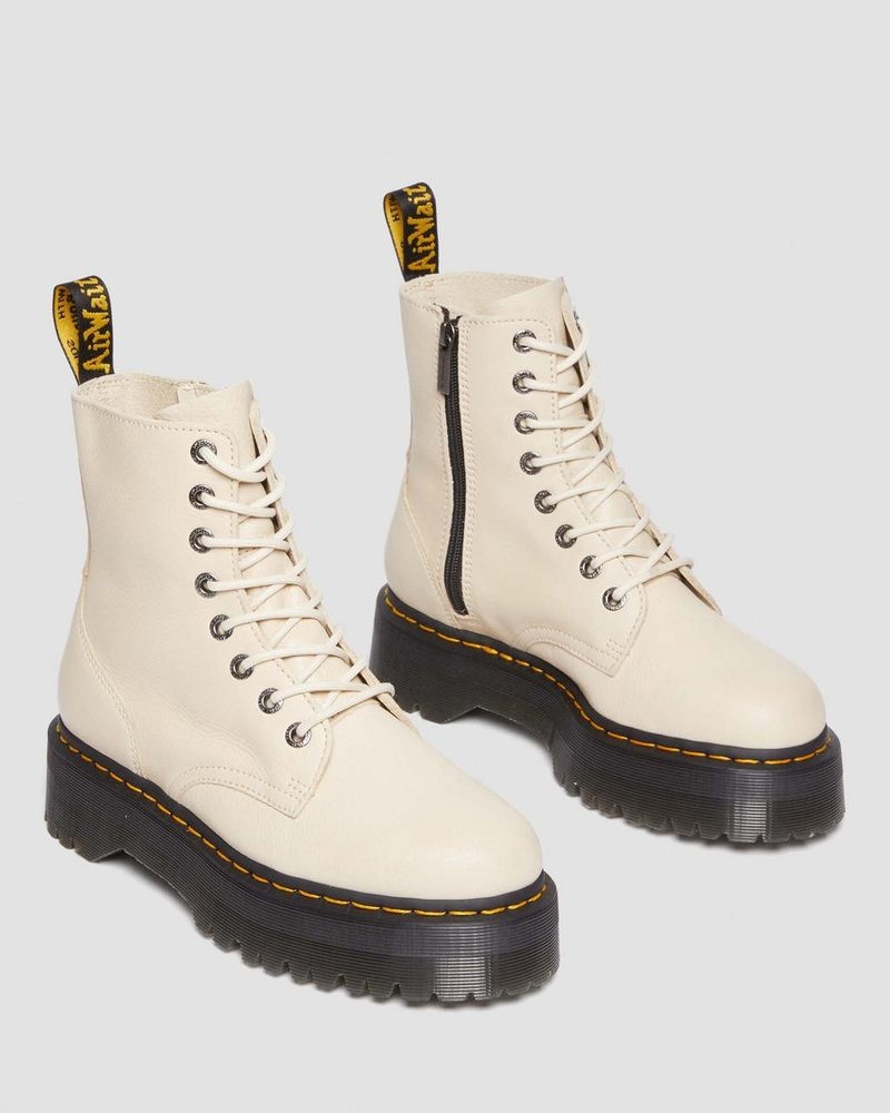 Dr Doc Martens Jadon III Boot Pisa Cuero Platforms (Pisa) Beige | JS81-L0LH