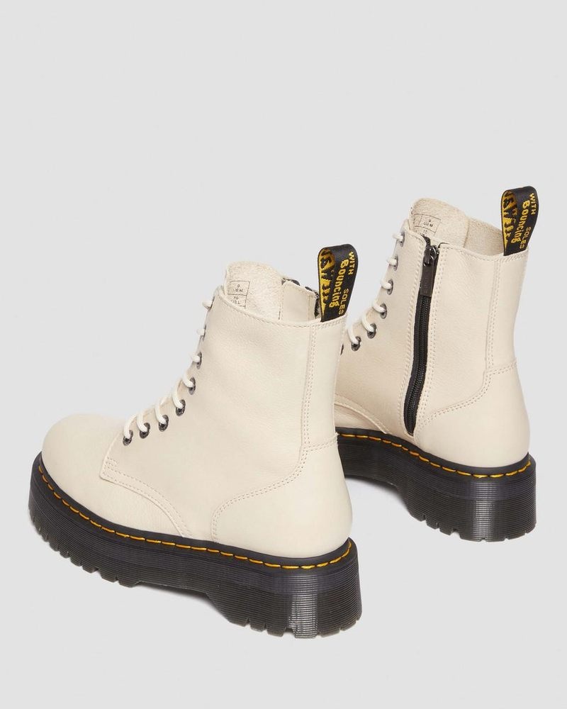 Dr Doc Martens Jadon III Boot Pisa Cuero Platforms (Pisa) Beige | JS81-L0LH