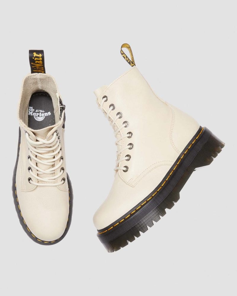 Dr Doc Martens Jadon III Boot Pisa Cuero Platforms (Pisa) Beige | JS81-L0LH